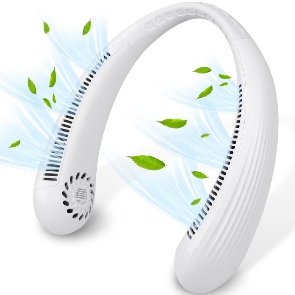 Portable Bladeless Neck Fan, Hand Free Leafless Neckband Fan, Rechargeable NEW